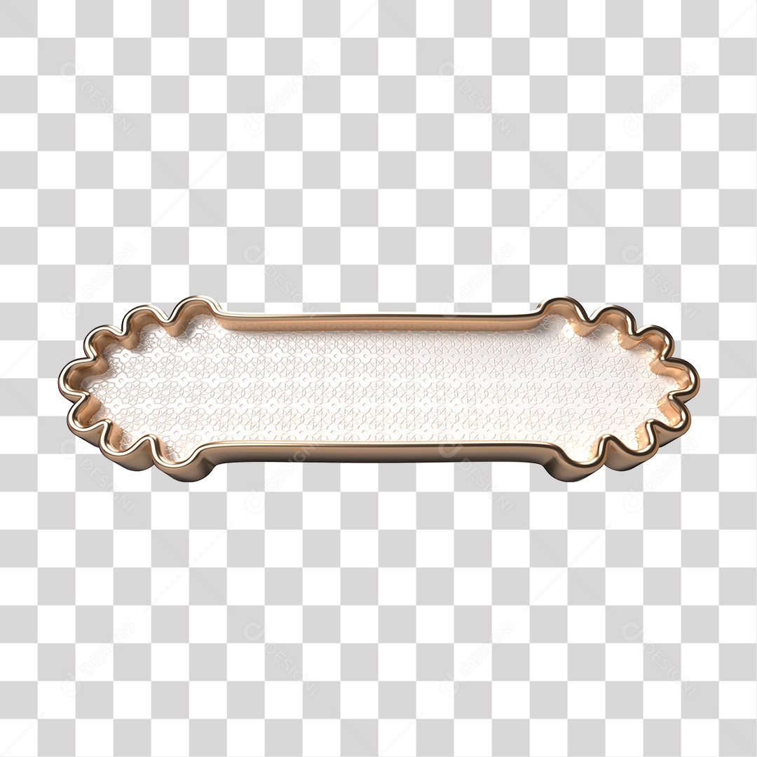 3D Ornate Banner Transparent PNG Plate Element
