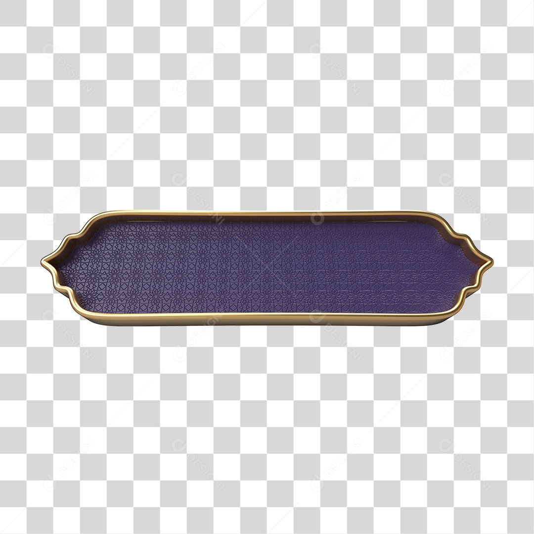 Elemento 3D Banner Ornamentado Placa PNG Transparente