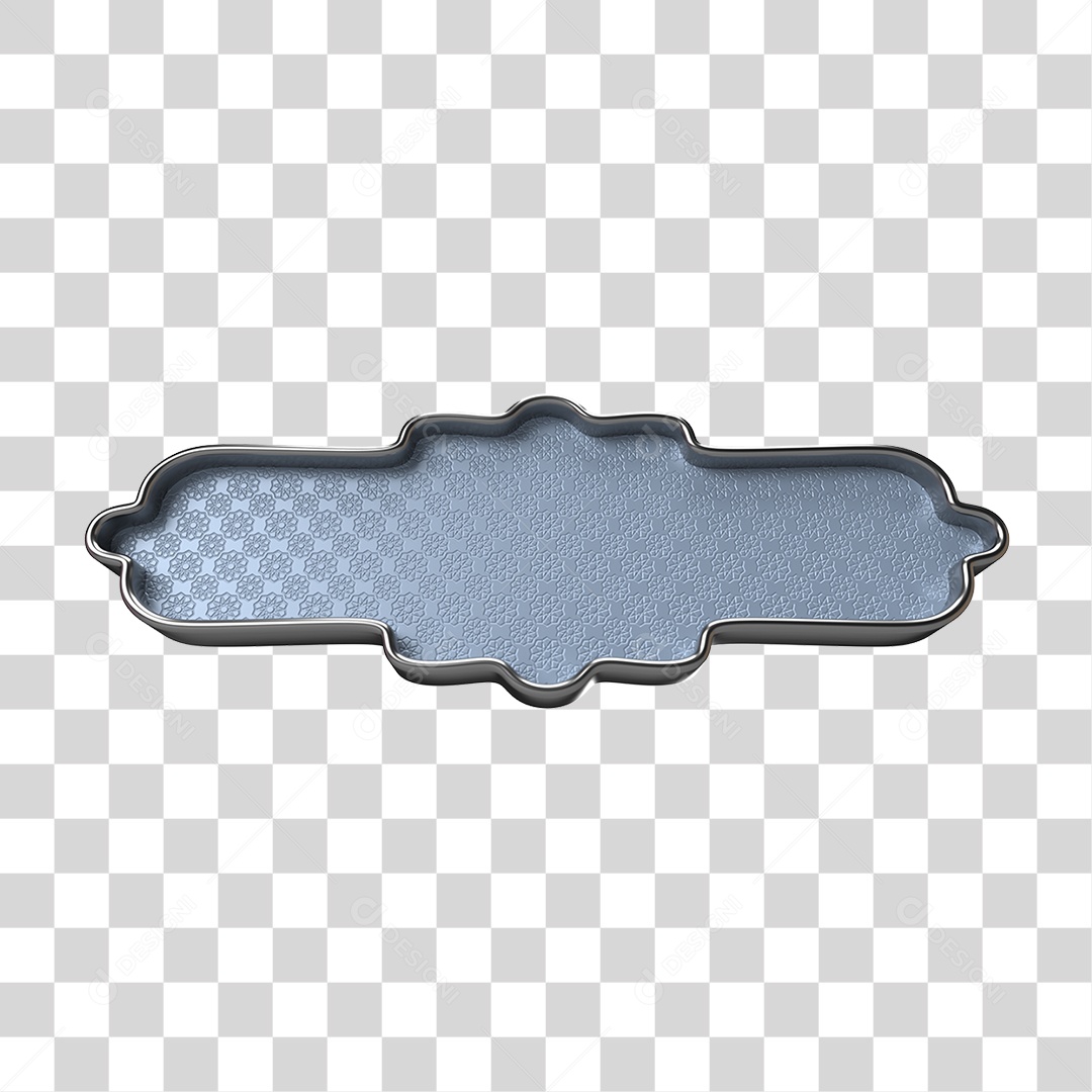 Elemento 3D Banner Ornamentado Placa PNG Transparente
