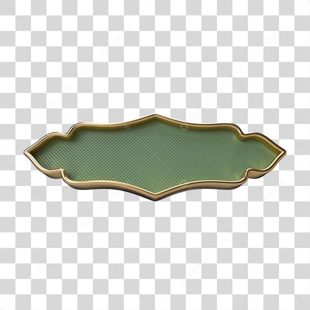 Elemento 3D Banner Ornamentado Placa PNG Transparente