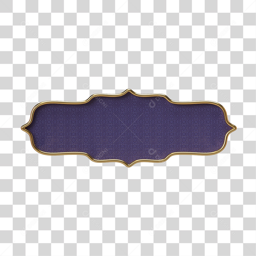 Elemento 3D Banner Ornamentado Placa PNG Transparente