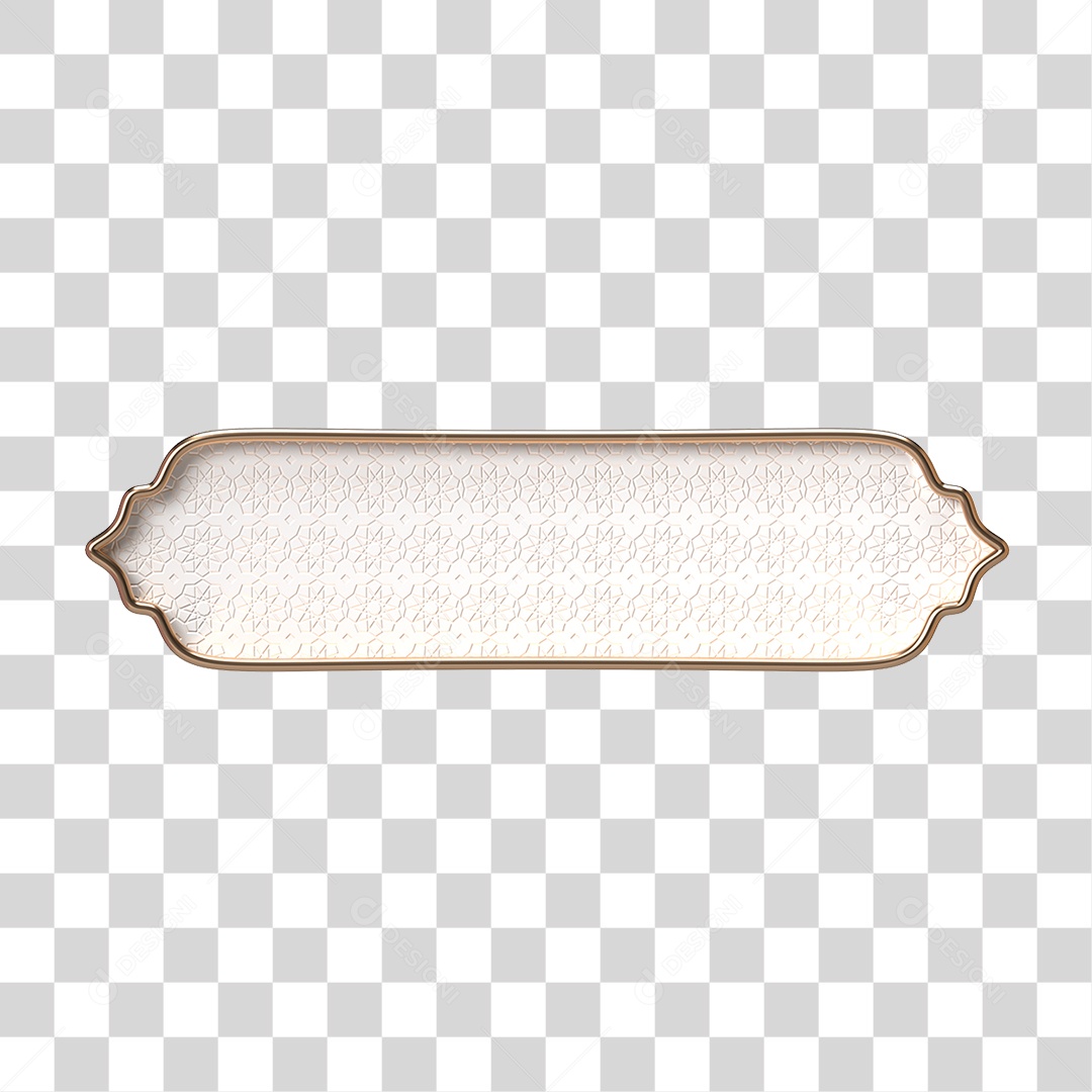 Elemento 3D Banner Ornamentado Placa PNG Transparente