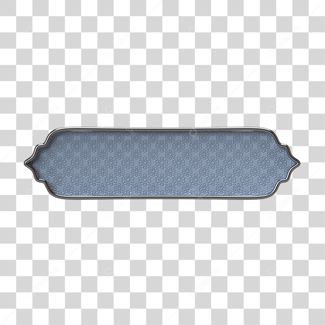 Elemento 3D Banner Ornamentado Placa PNG Transparente