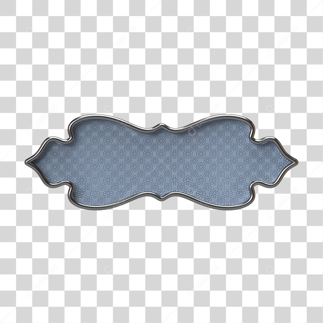Elemento 3D Banner Ornamentado Placa PNG Transparente