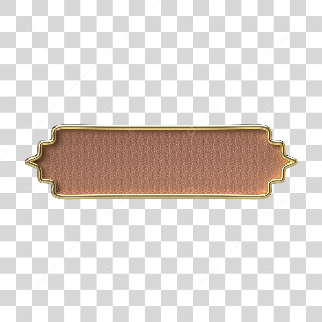 Elemento 3D Banner Ornamentado Placa PNG Transparente