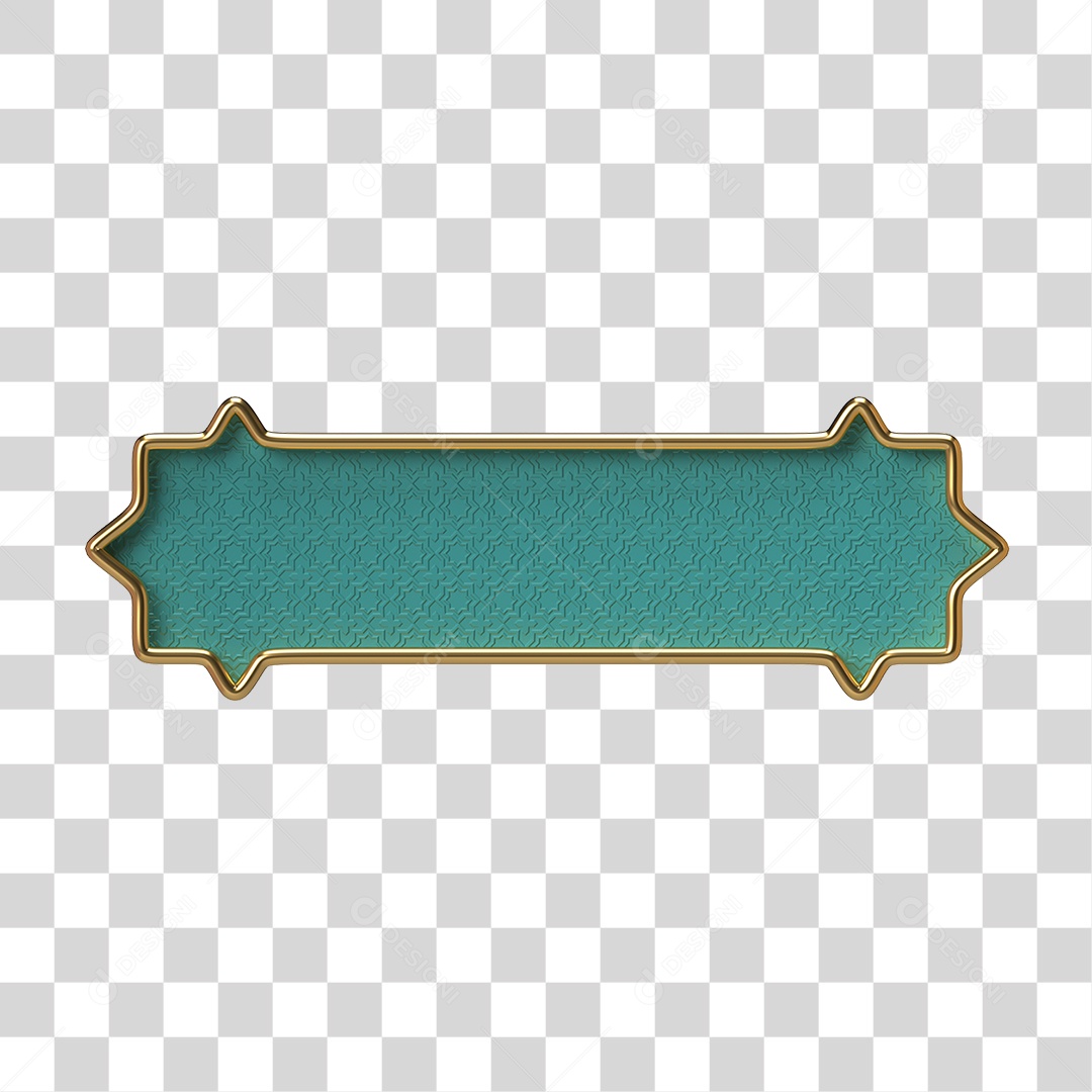 Elemento 3D Banner Ornamentado Placa PNG Transparente