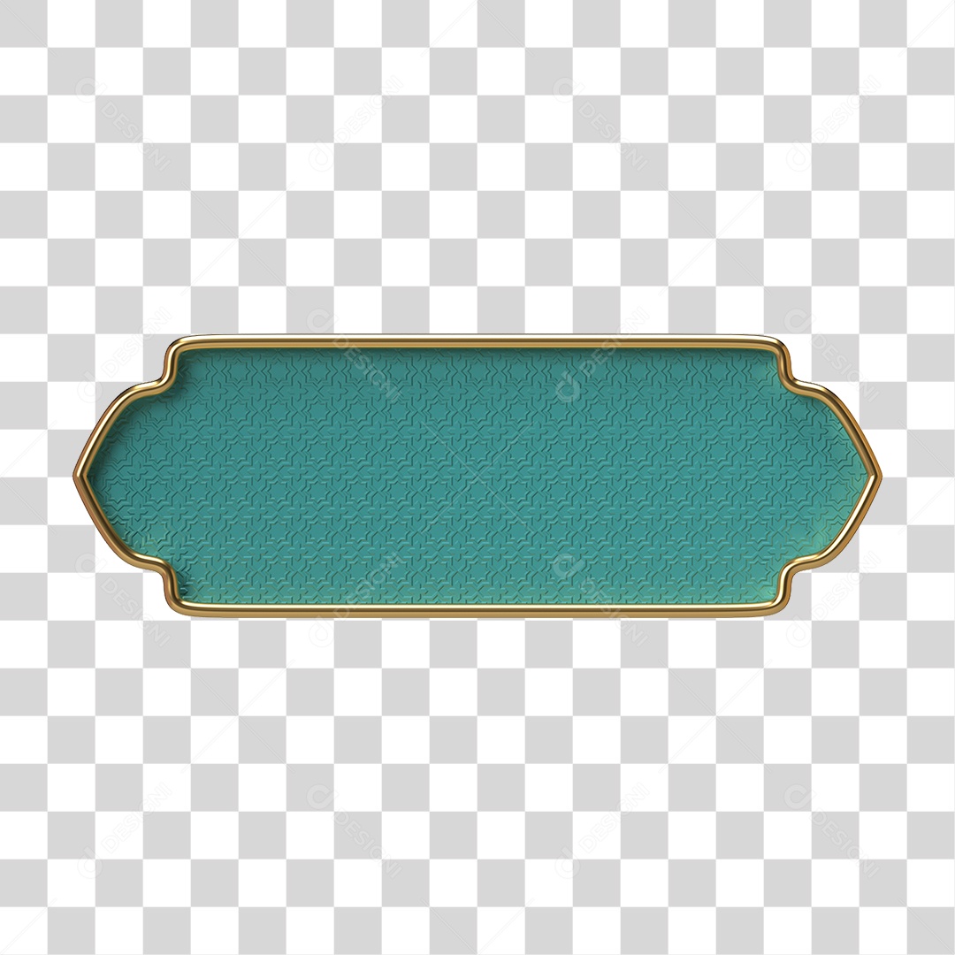 Elemento 3D Banner Ornamentado Placa PNG Transparente