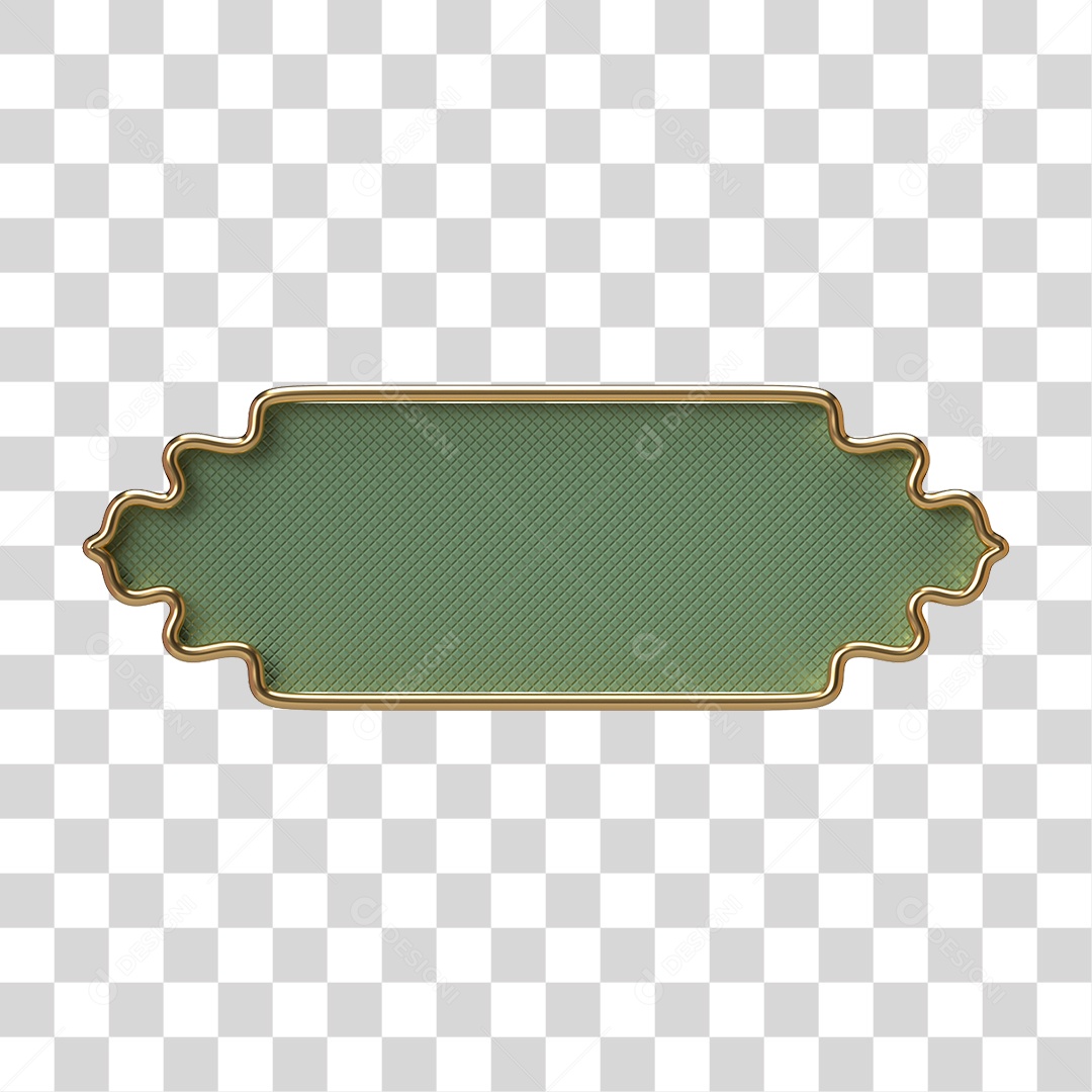 Elemento 3D Banner Ornamentado Placa PNG Transparente