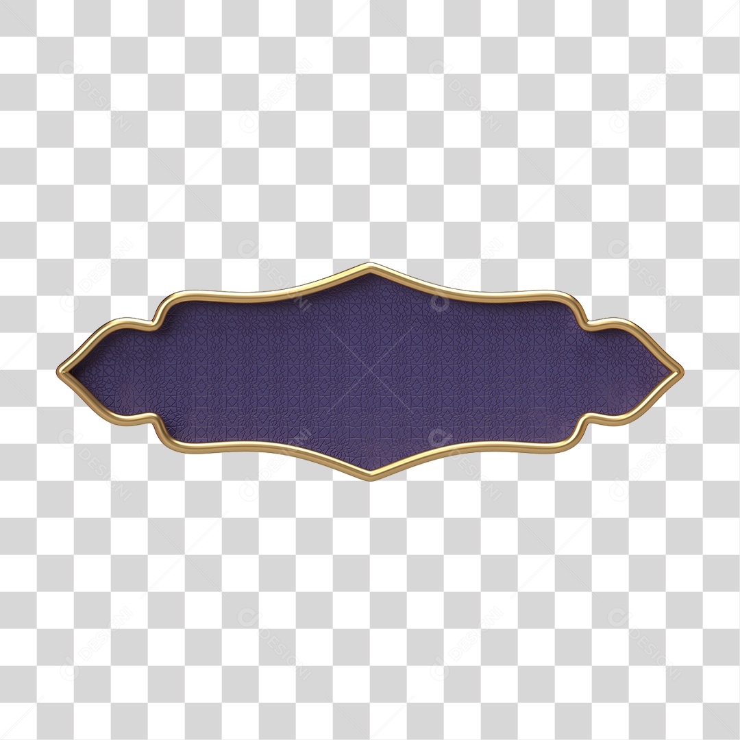 Elemento 3D Banner Ornamentado Placa PNG Transparente