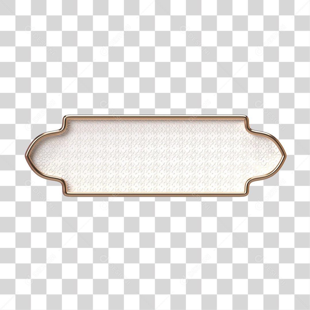 Elemento 3D Banner Ornamentado Placa PNG Transparente