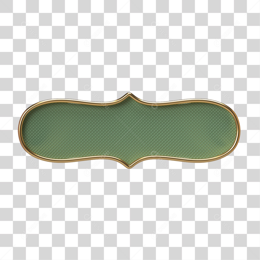Elemento 3D Banner Ornamentado Placa PNG Transparente