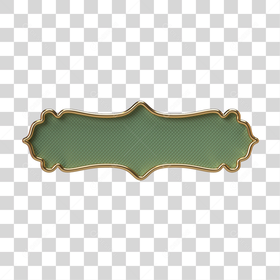 Elemento 3D Banner Ornamentado Placa PNG Transparente