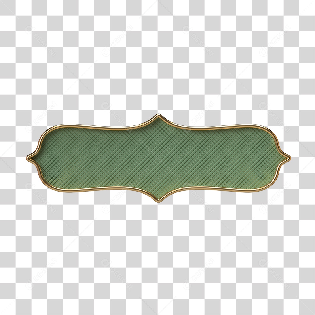 Elemento 3D Banner Ornamentado Placa PNG Transparente