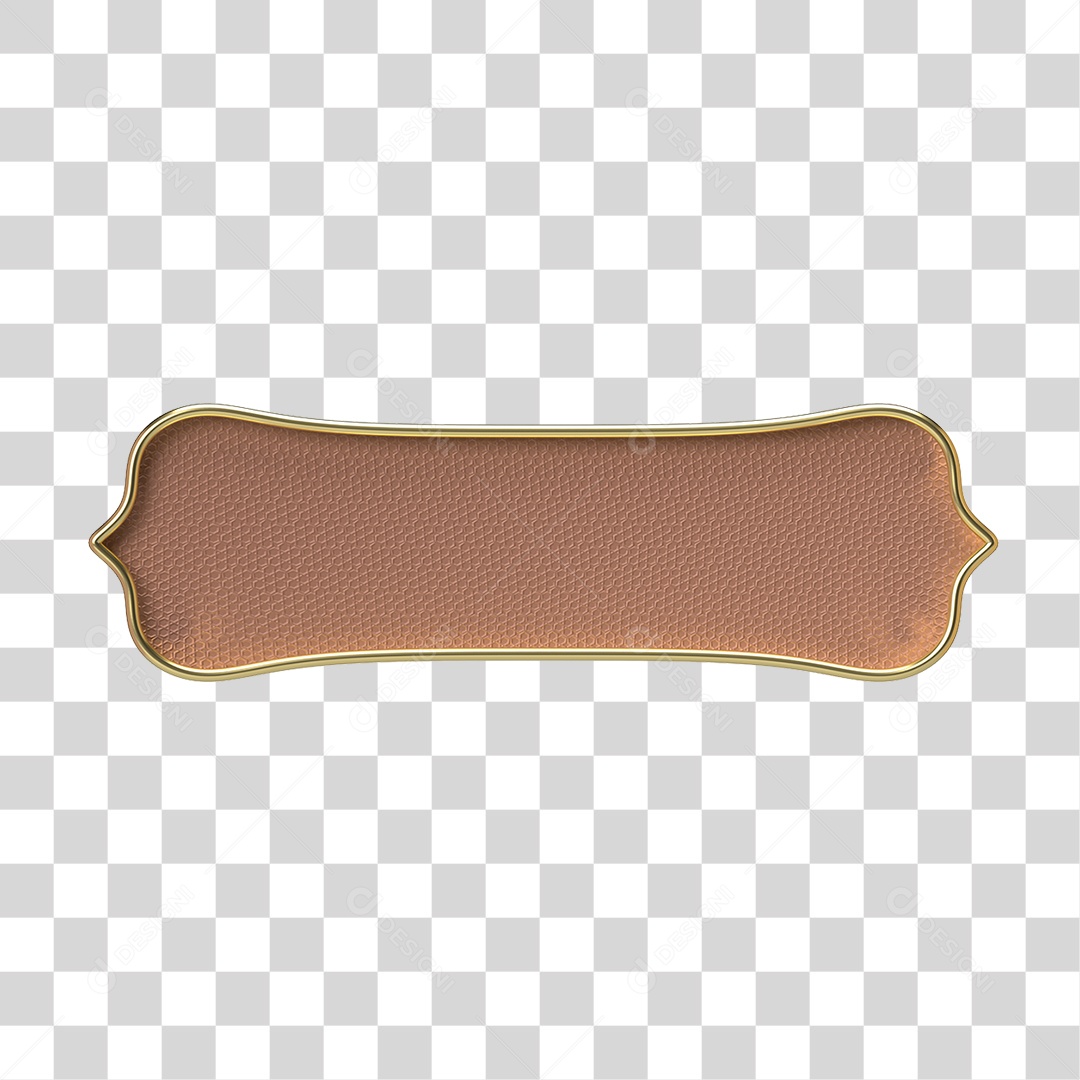 Elemento 3D Banner Ornamentado Placa PNG Transparente