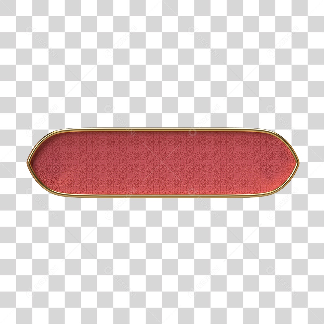 Elemento 3D Banner Ornamentado Placa PNG Transparente