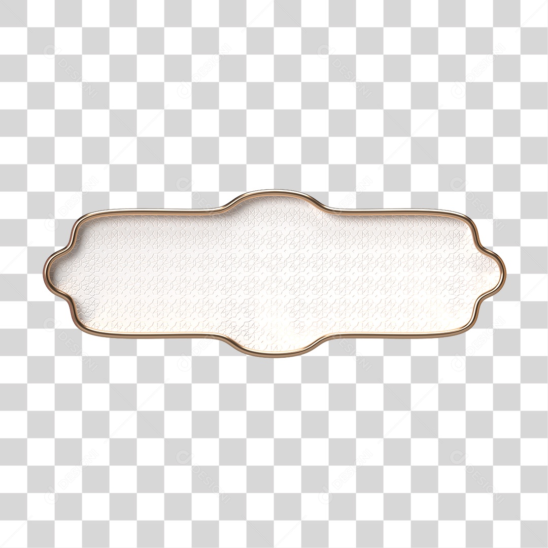 Elemento 3D Banner Ornamentado Placa PNG Transparente