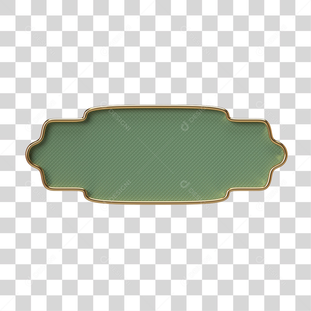 Elemento 3D Banner Ornamentado Placa PNG Transparente