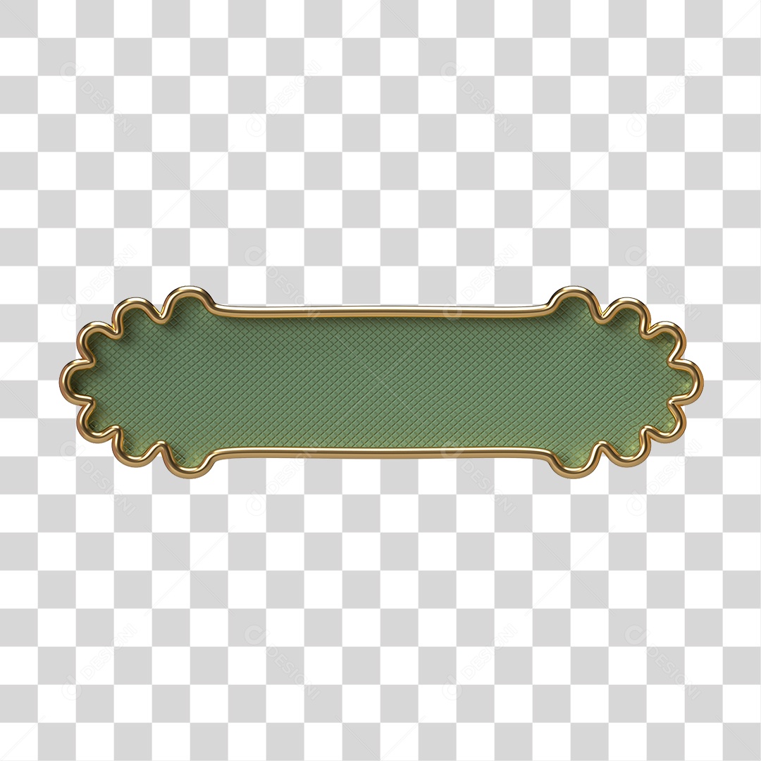 Elemento 3D Banner Ornamentado Placa PNG Transparente