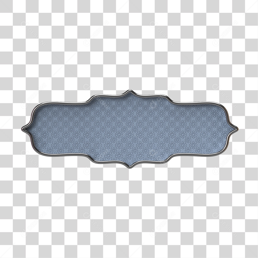 Elemento 3D Banner Ornamentado Placa PNG Transparente