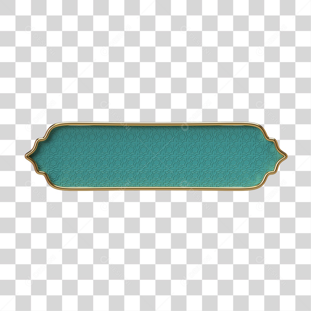 Elemento 3D Banner Ornamentado Placa PNG Transparente