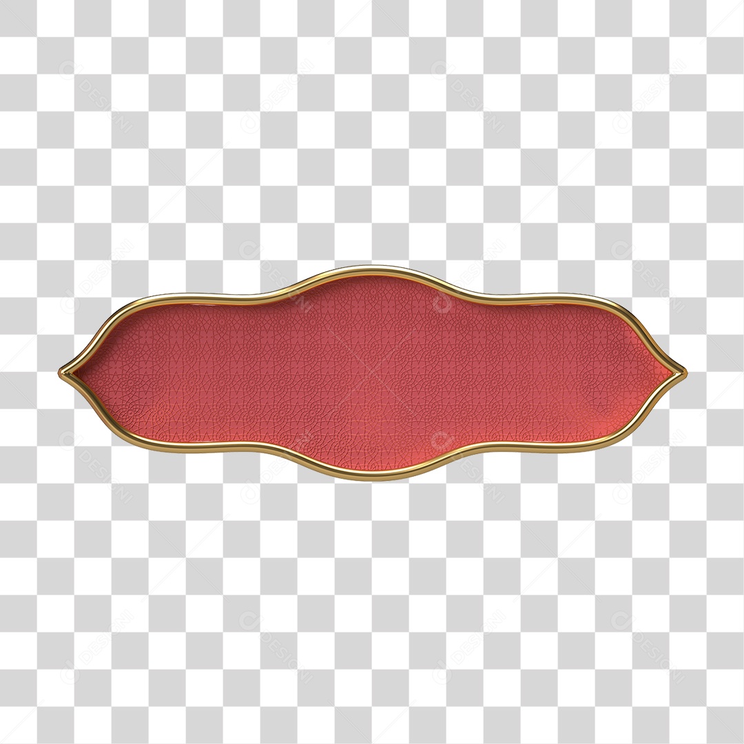Elemento 3D Banner Ornamentado Placa PNG Transparente