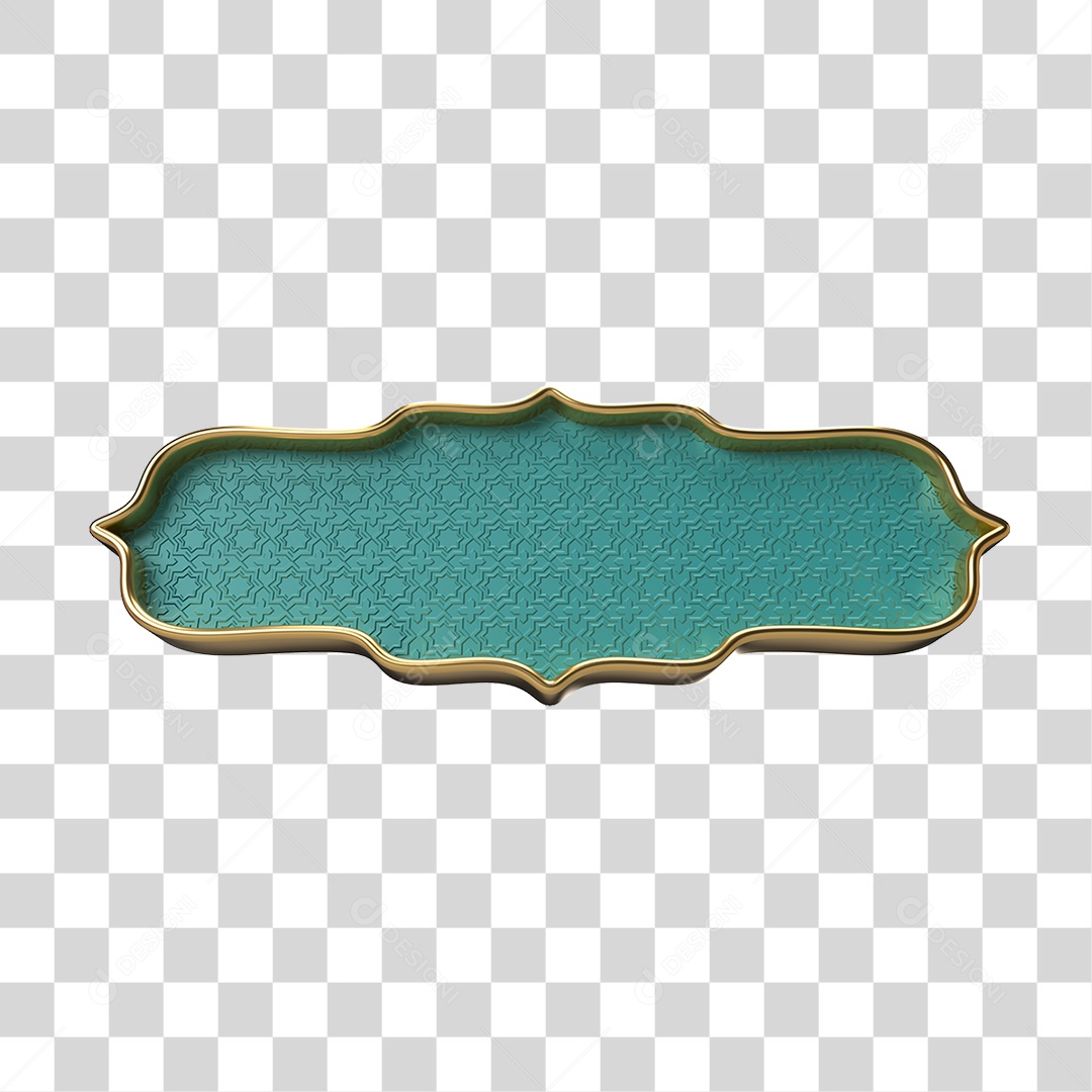 Elemento 3D Banner Ornamentado Placa PNG Transparente
