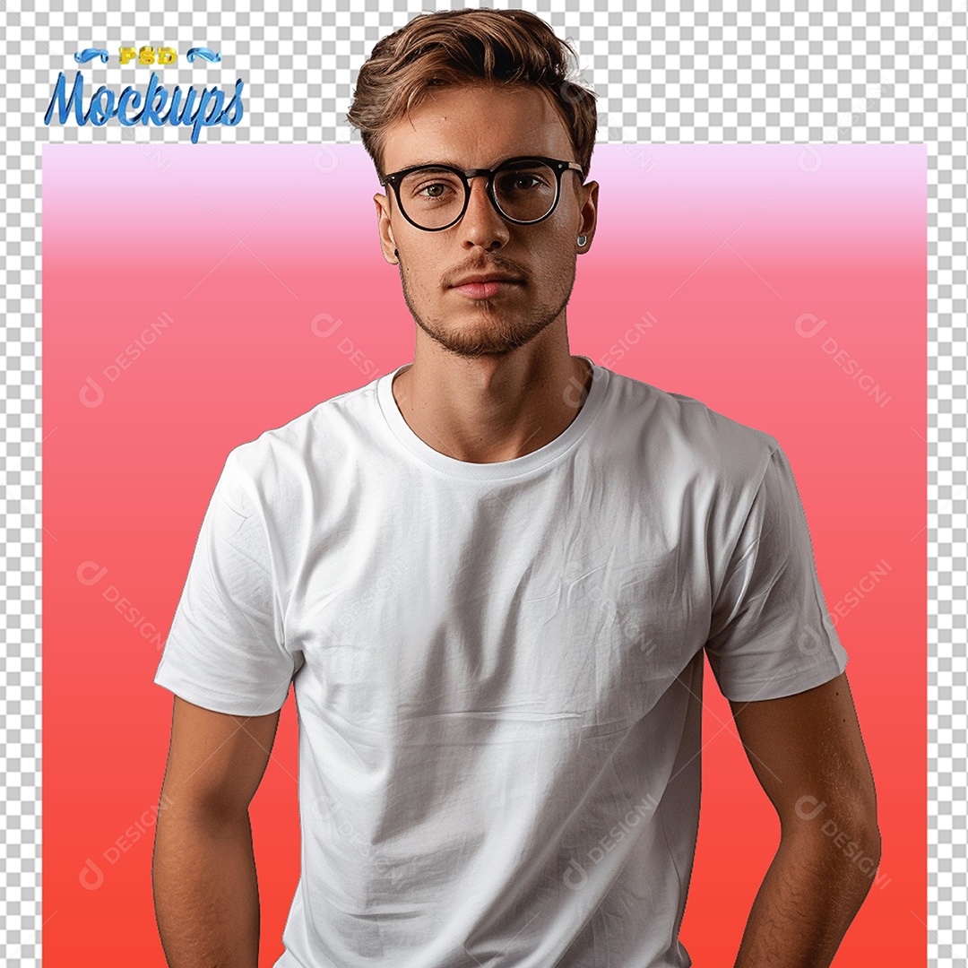 Mockup de Camiseta Masculina PSD Editável