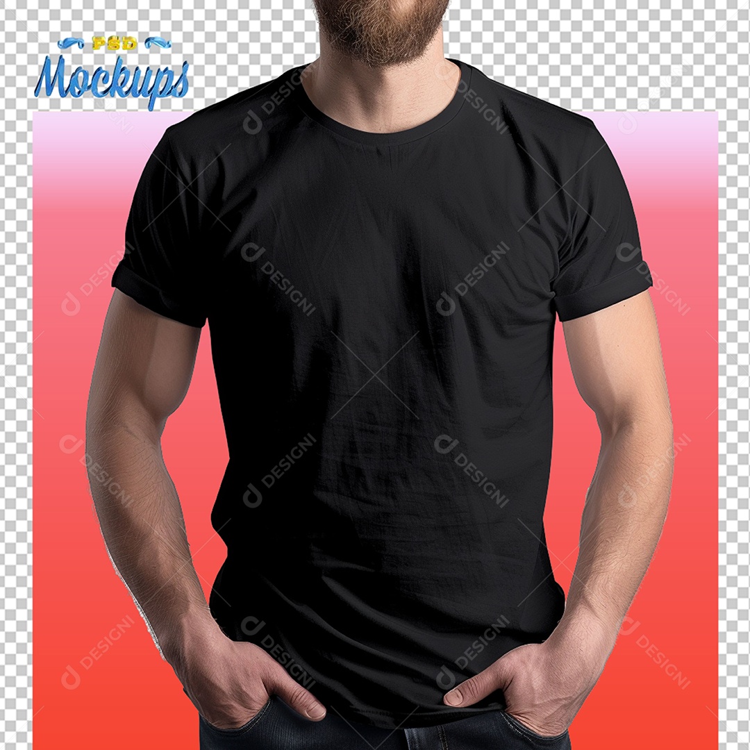 Mockup de Camiseta Masculina PSD Editável