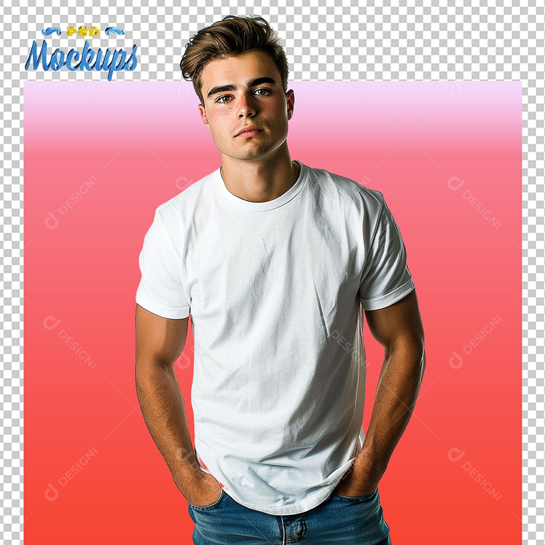 Mockup de Camiseta Masculina PSD Editável