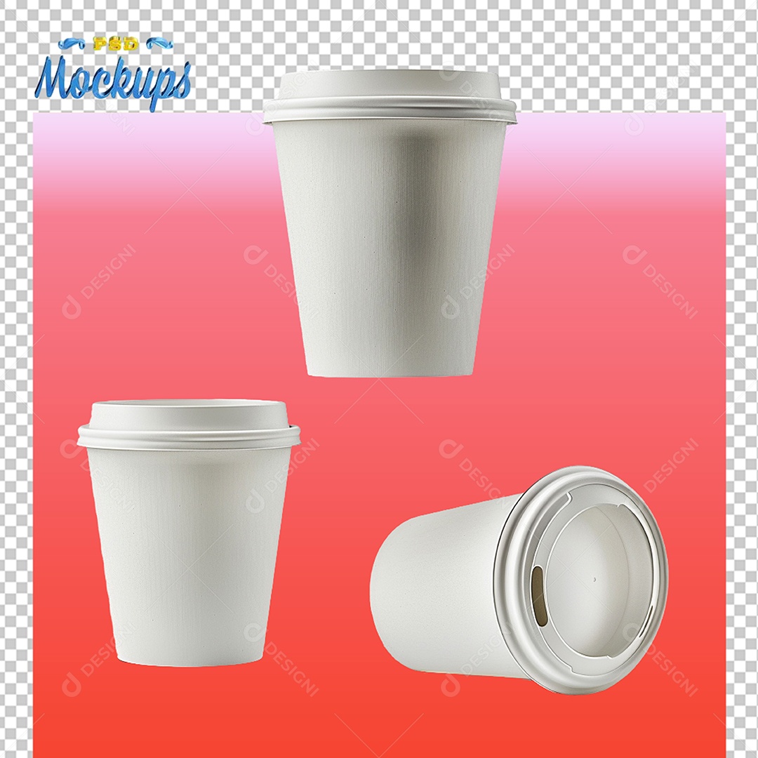 Copo de Bebida Mockup PSD Editável