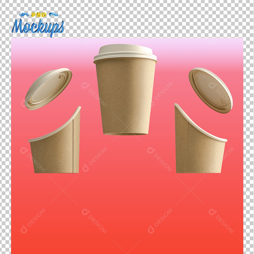 Copo de Bebida Mockup PSD Editável