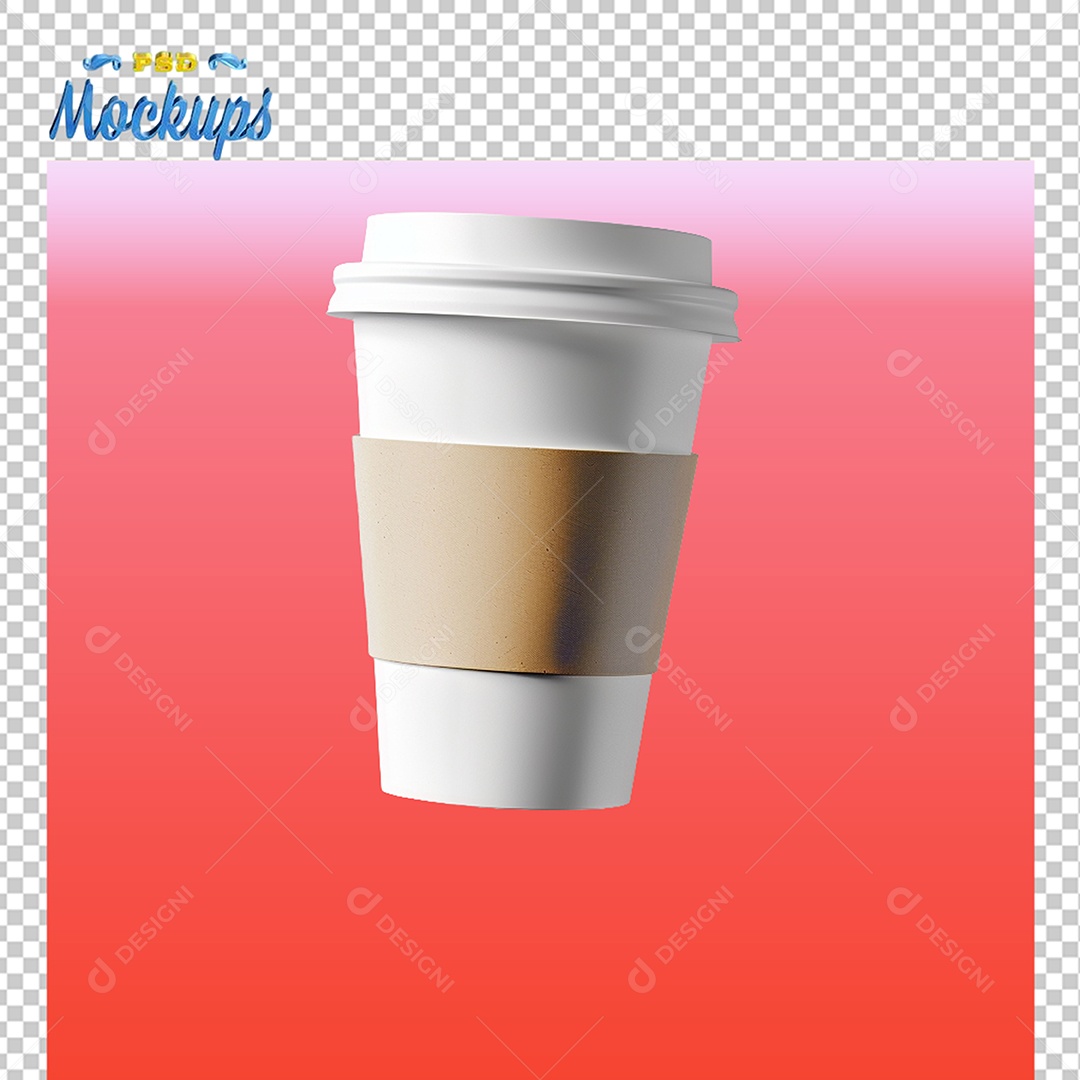 Copo de Bebida Mockup PSD Editável