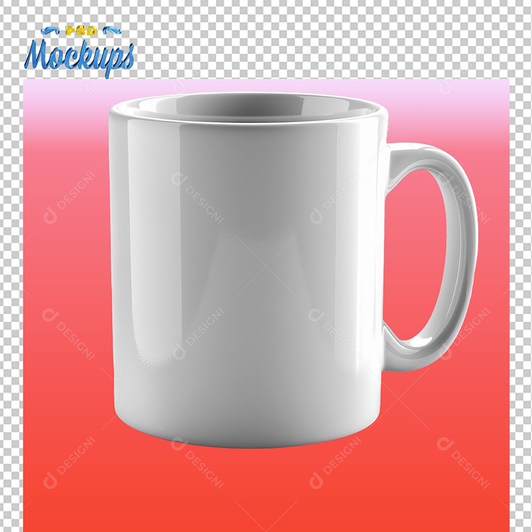 Mockup de Caneca Branca PSD Editável