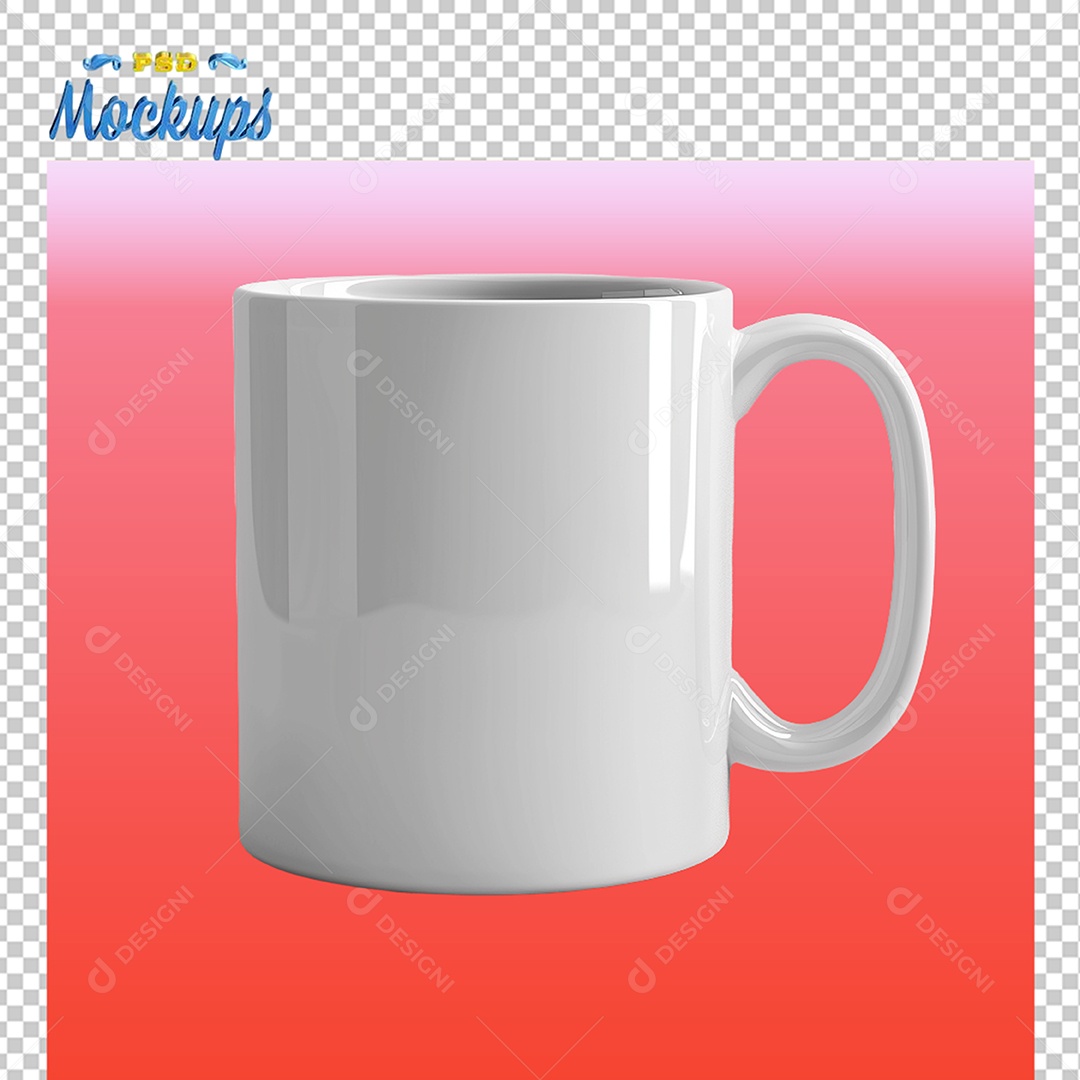 Mockup de Caneca Branca PSD Editável