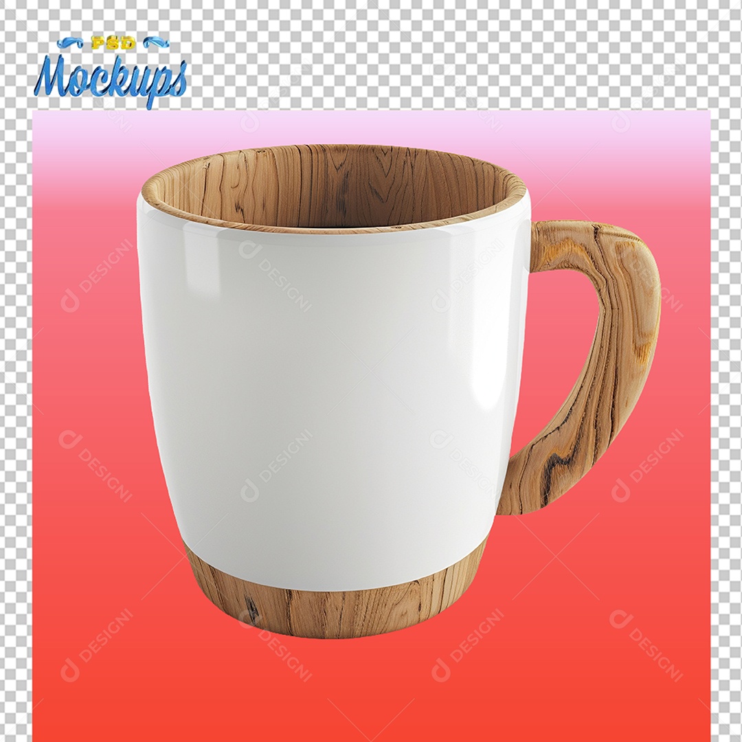 Mockup de Caneca Branca PSD Editável
