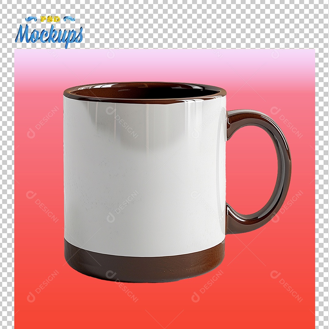 Mockup de Caneca Branca PSD Editável