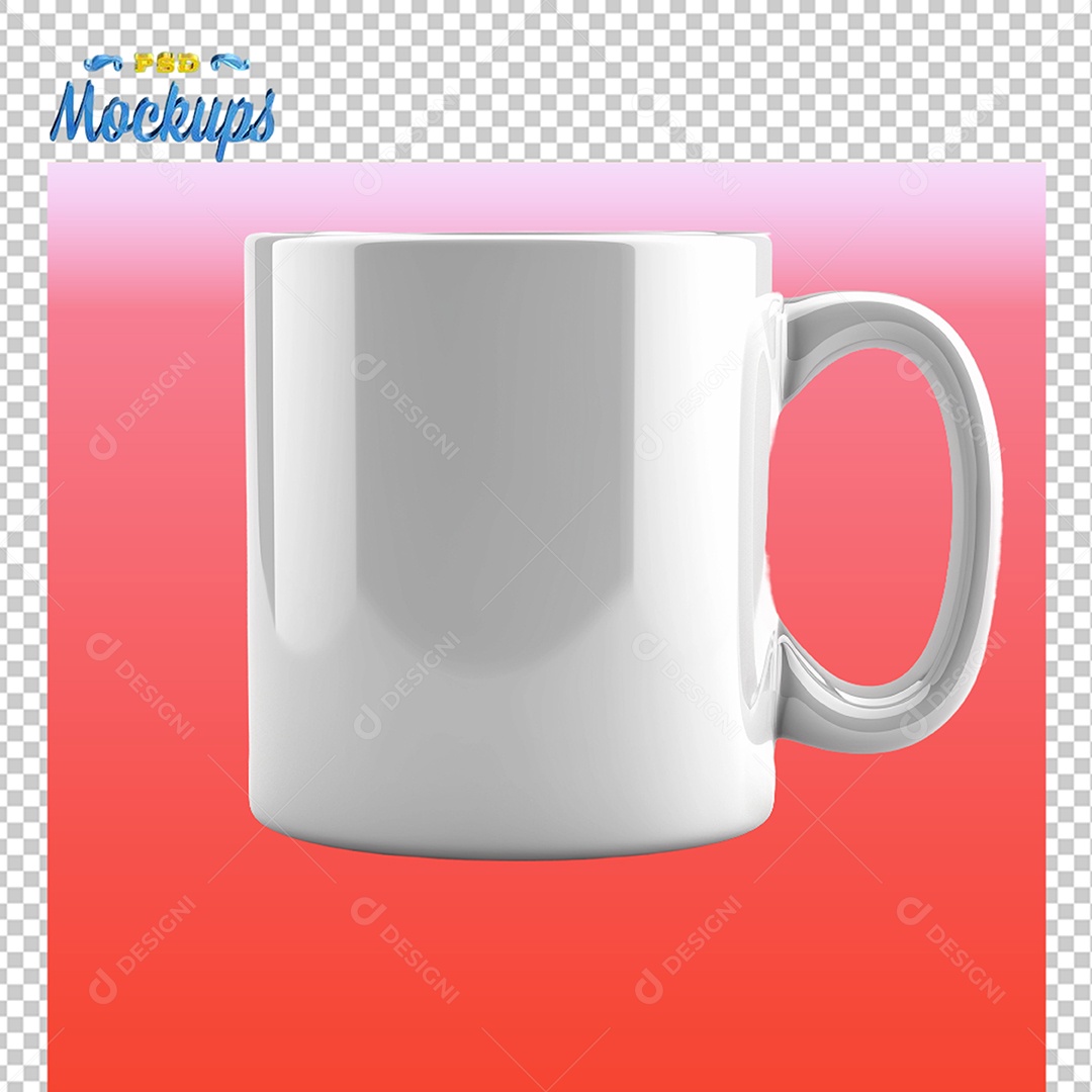 Mockup de Caneca Branca PSD Editável