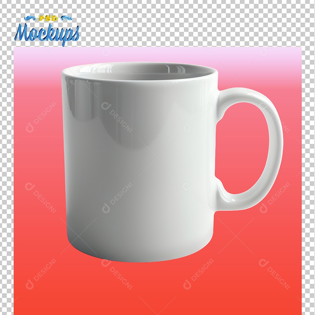 Mockup de Caneca Branca PSD Editável