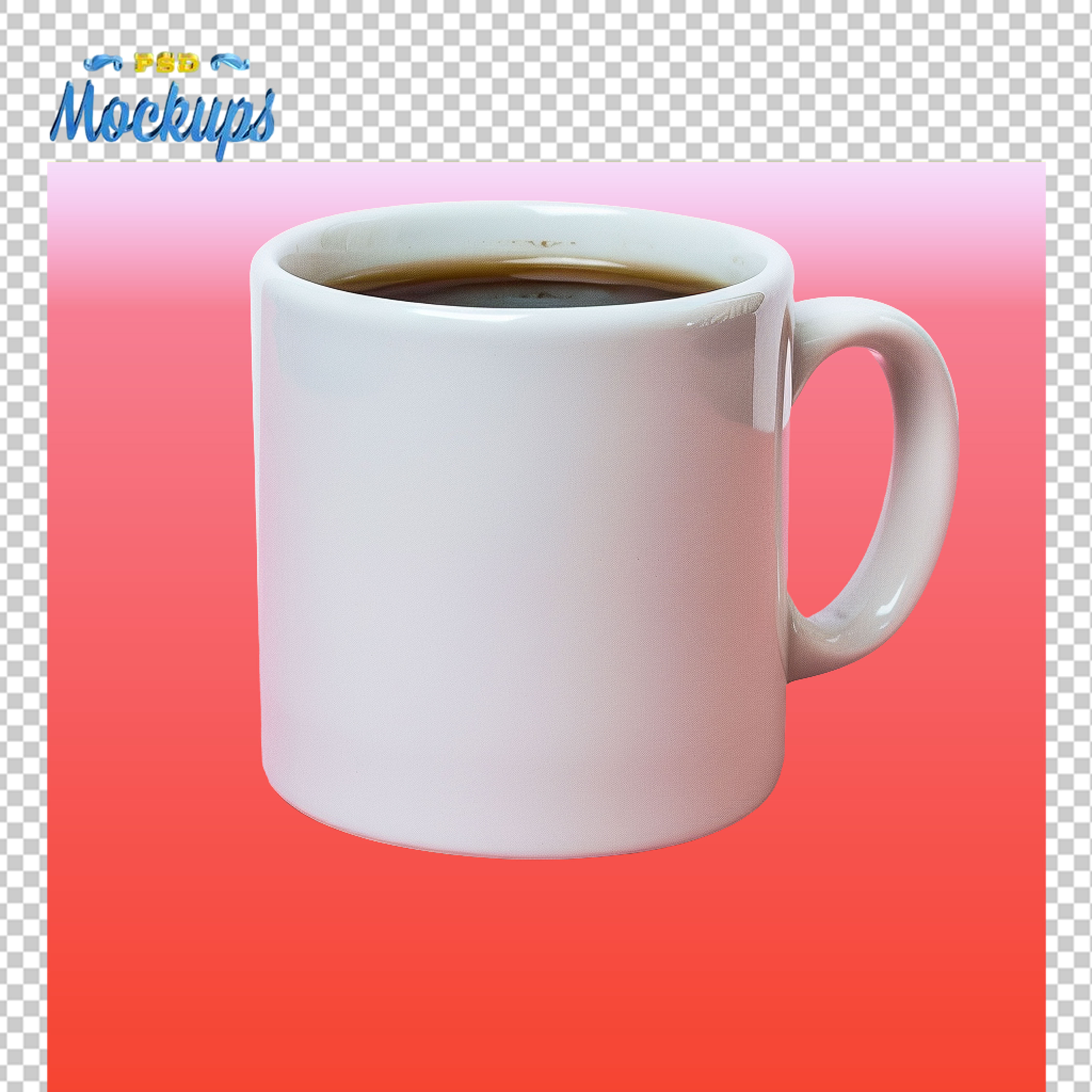 Mockup de Caneca Branca Com Café PSD Editável