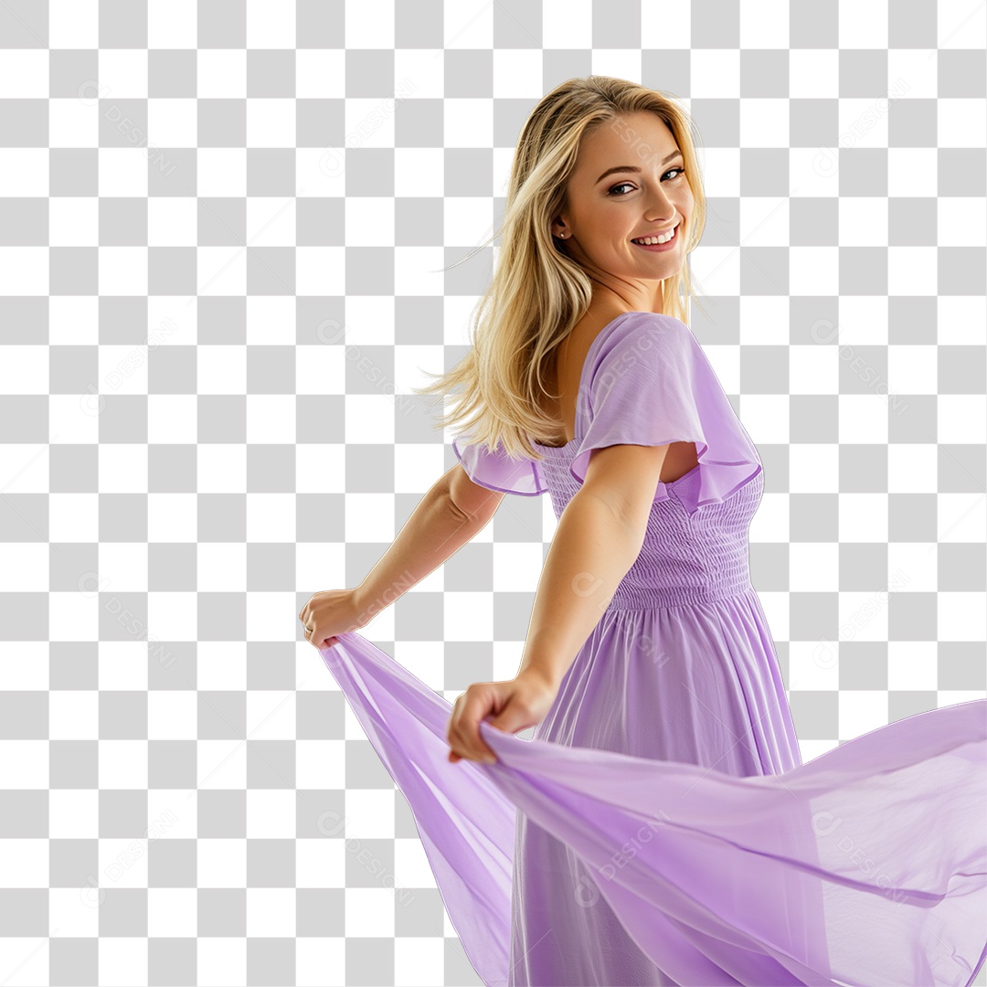 Mulheres Março Lilás PNG Transparente