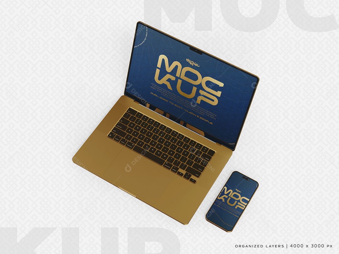 Mockup de Laptop e Smartphone PSD Editável