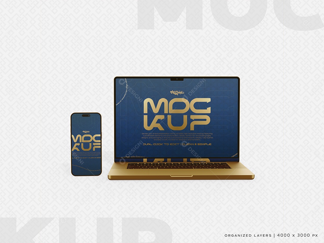 Mockup de Laptop e Smartphone PSD Editável