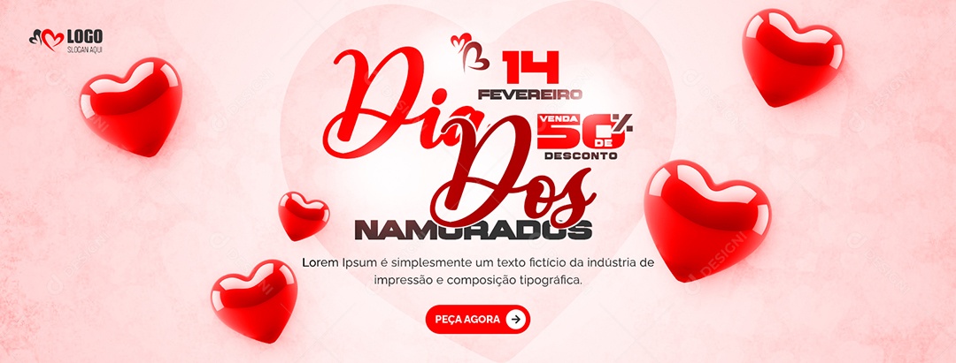 Feliz Dia dos Namorados 14 de Fevereiro Social Media PSD Editável