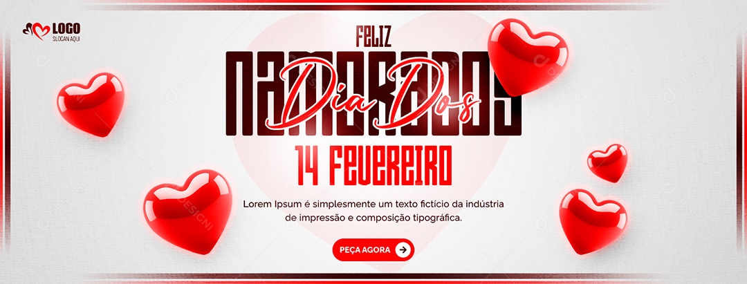 Feliz Dia dos Namorados 14 de Fevereiro Social Media PSD Editável