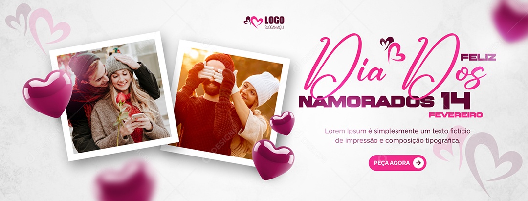 Feliz Dia dos Namorados 14 de Fevereiro Social Media PSD Editável