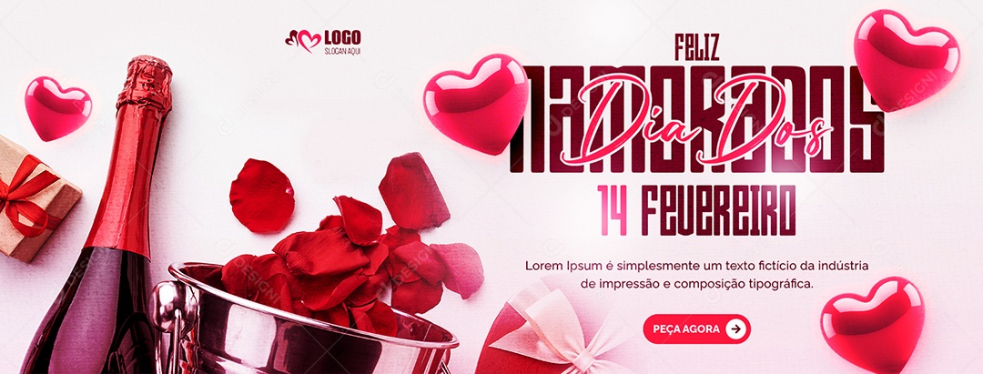 Feliz Dia dos Namorados 14 de Fevereiro Social Media PSD Editável