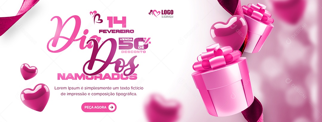 Feliz Dia dos Namorados 14 de Fevereiro Social Media PSD Editável