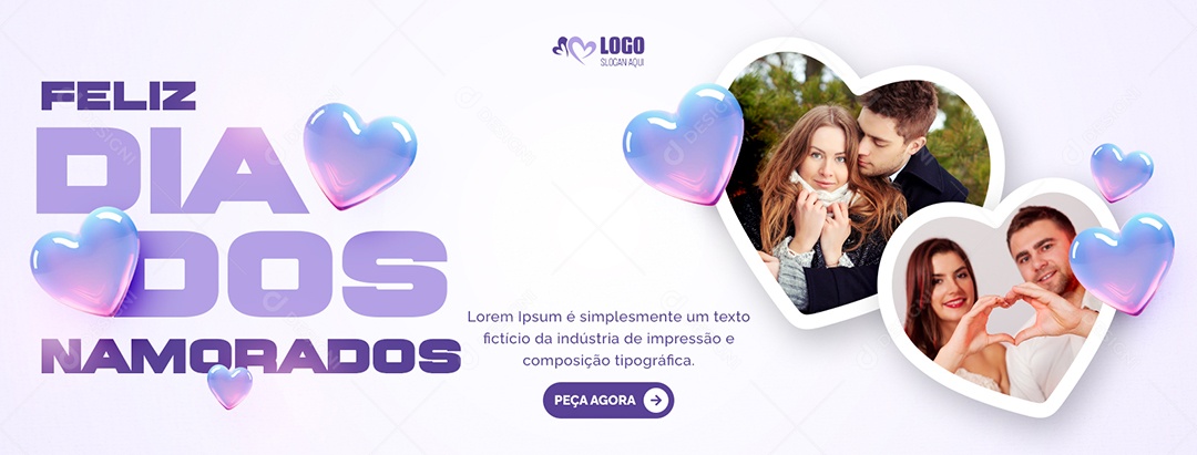 Feliz Dia dos Namorados 14 de Fevereiro Social Media PSD Editável