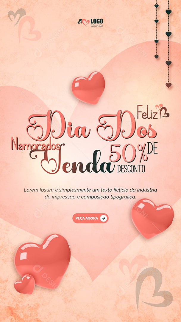 Feliz Dia dos Namorados 14 de Fevereiro Social Media PSD Editável