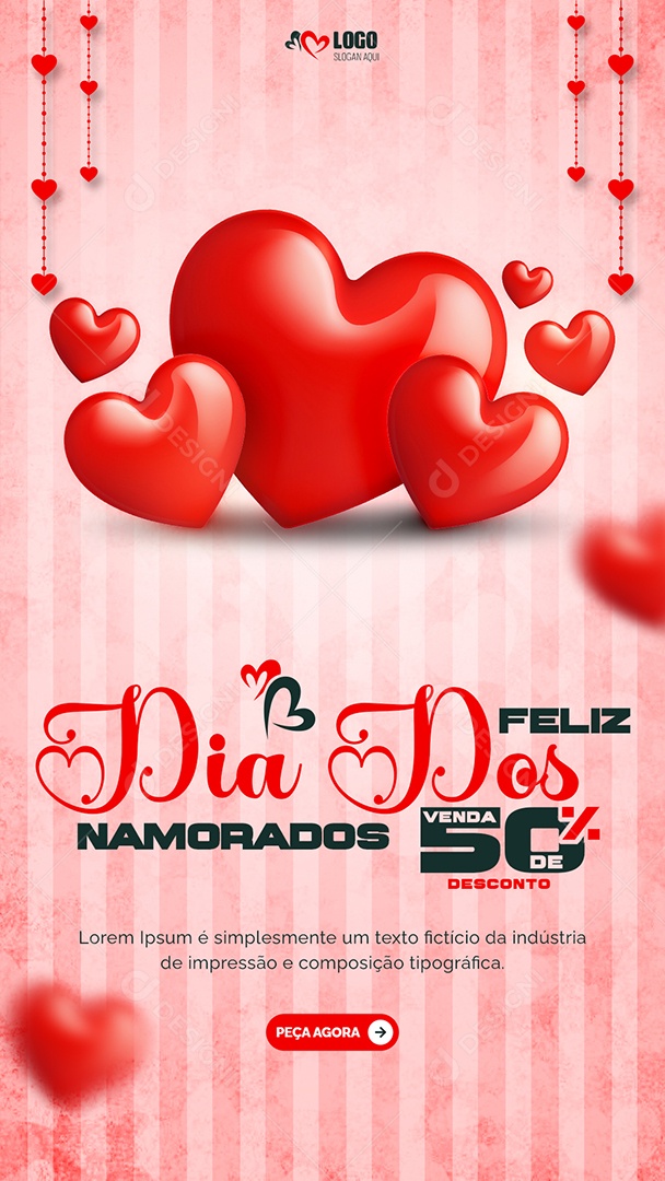 Feliz Dia dos Namorados 14 de Fevereiro Social Media PSD Editável